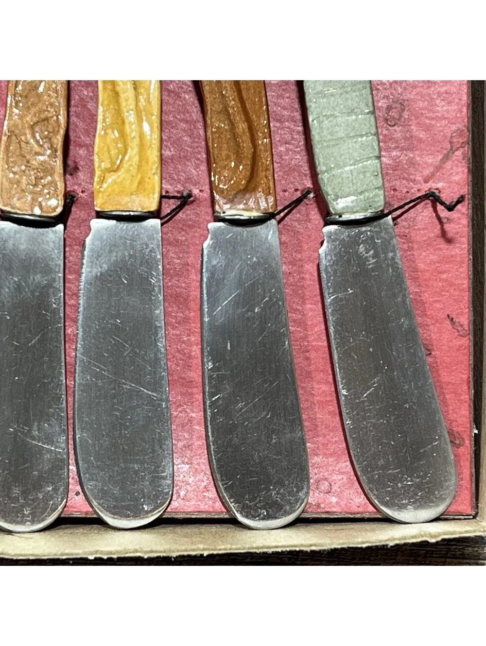 Vintage Boston Warehouse Butter Spreader Cheese Knife 6 Pc. Set Zoo Animals